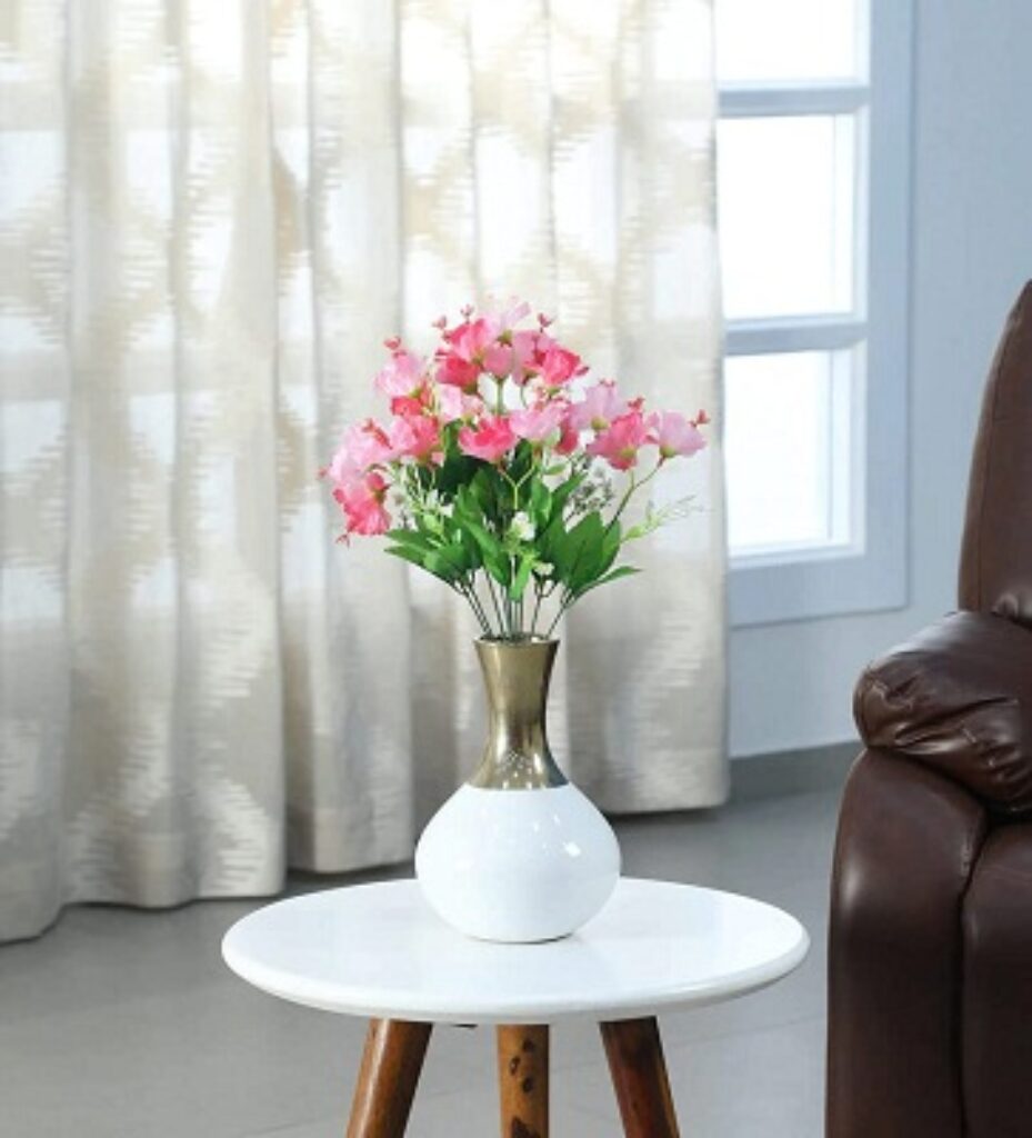 Fourwalls Polyester Fabric and Plastic Artificial Habicicus Flower Bunches