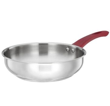 Amazon Brand - Solimo Stainless Steel Heavy Bottom Fry Pan