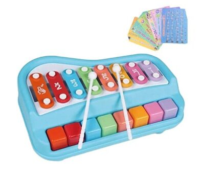 FUNVERSE® 2 in 1 Musical Xylophone and Mini Piano for Kids