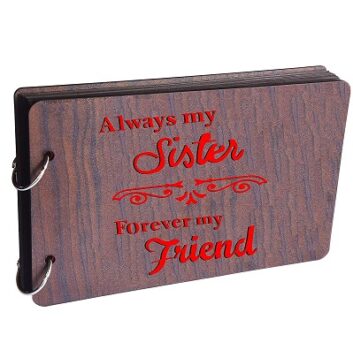 GiftsCafe Always My Sister Forever My Friend Wooden Photo Album