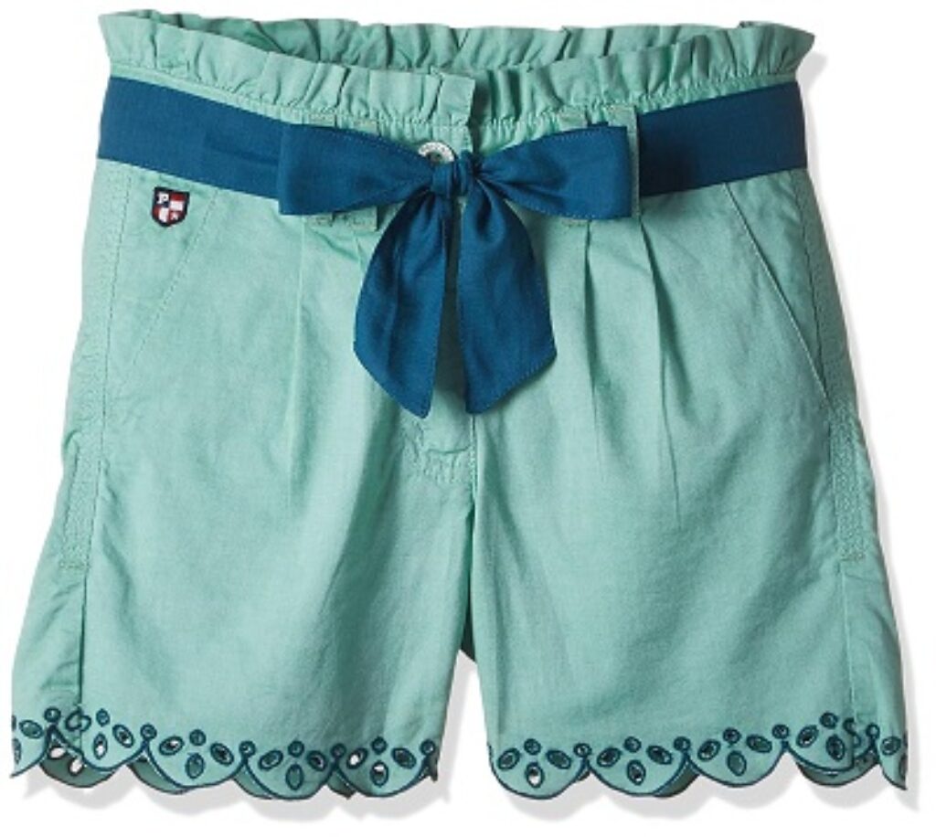 US Polo Girl's Shorts (UGST5005_Blue_9 Years-10 Years)