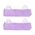 Amazon Brand - Solimo Makeup Elastic Hair Bands, Violet, Pack of 2 for Women