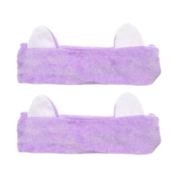 Amazon Brand - Solimo Makeup Elastic Hair Bands, Violet, Pack of 2 for Women