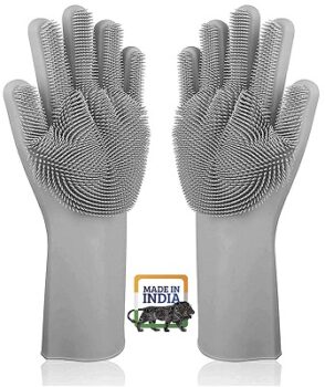 VXI silicone Hand Gloves for dish washing kitchen Bathroom Car cleaning
