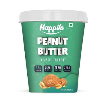 Happilo Classic Peanut Butter Crunchy 1kg, Protein Rich