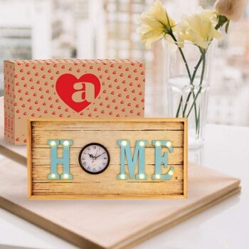 ARCHIES ® Decorative MDF Wooden LED Clock for Bedroom