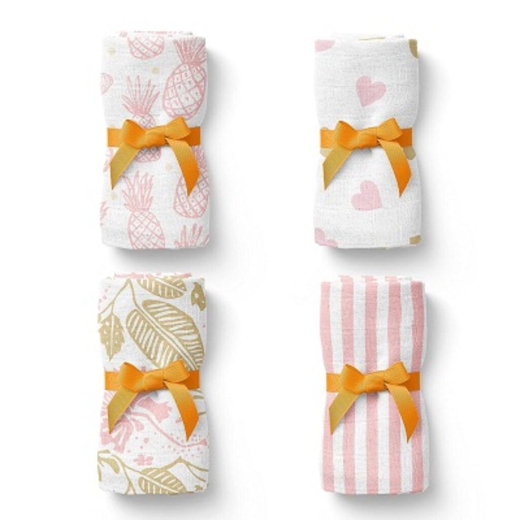 Kiddery Wash Cloth | Set of 4 | Premium 100% Cotton Muslin