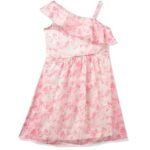 AND Girl Girl's Polyester Fit and Flare Pink Dress