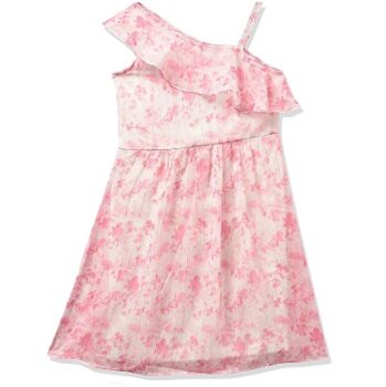 AND Girl Girl's Polyester Fit and Flare Pink Dress