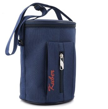 Kuber Industries Canvas Waterproof Lunch Carry Bag, Suitable for 3 Compartment (Blue)
