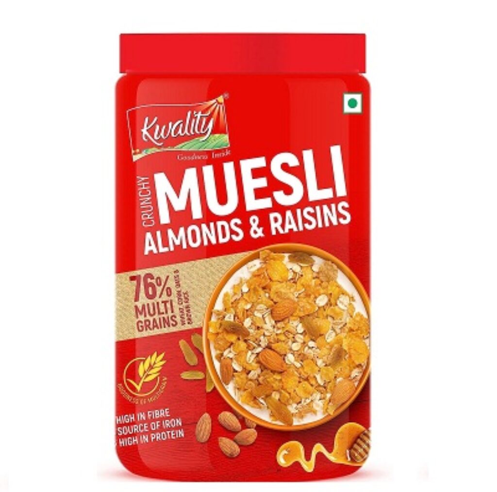 Kwality Muesli Crunchy Almond, Raisins and Honey