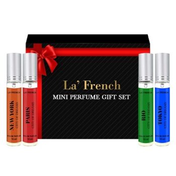 La French City Mini Perfume Gift Set for Men 4 X 10 ml