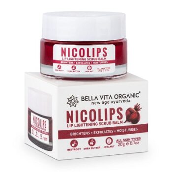 Bella Vita Organic NicoLips Lip Scrub Balm Brightening Dark Lips