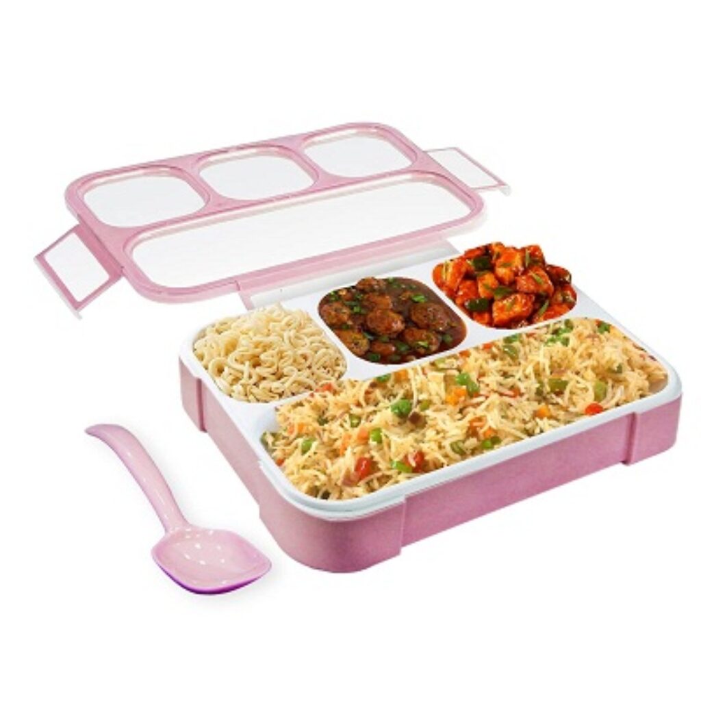 HOME GENIE Leak Proof Compartment Lunch Box