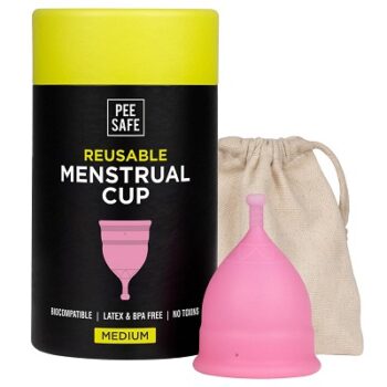 PEESAFE Reusable Menstrual Cup for Women | Medium Size with Pouch