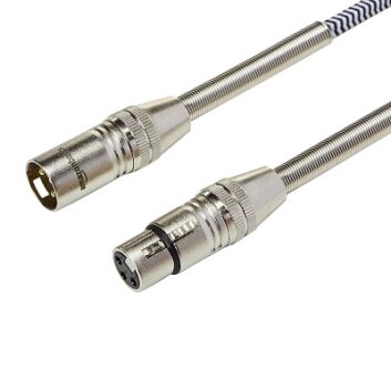 AmazonBasics Braided XLR Microphone Cable | 7.6 meters Silver