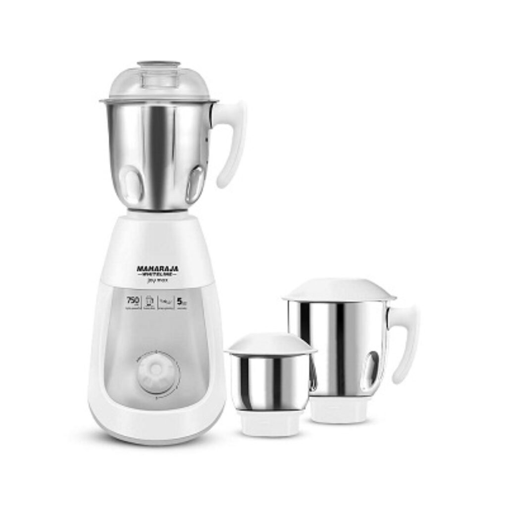 Maharaja Whiteline MX-148 750W Mixer Grinder with 3 Jars, Black, White