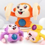 BRIJBAZAAR Musical Spinning Rolling Monkey Dancing Toy f