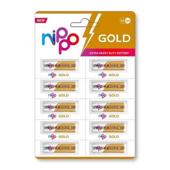 Nippo 3DG Gold AA Battery | 1.5 V | 24 Months Shelf Life