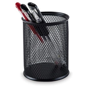 OFIXO Black Mesh Metal Desk Pen Pencil Organiser Cup Holder