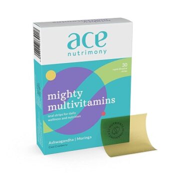 Ace Nutrimony Mighty Multivitamins Oral Strip With 22 Vitamins & Minerals Like Vitamin C
