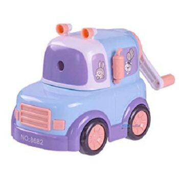 Crackles Cute Car Pencil Sharpener with Big Storage Capacity for Toddlers| School Stationery Gift for Kids- Multi Colors., Pack of 1