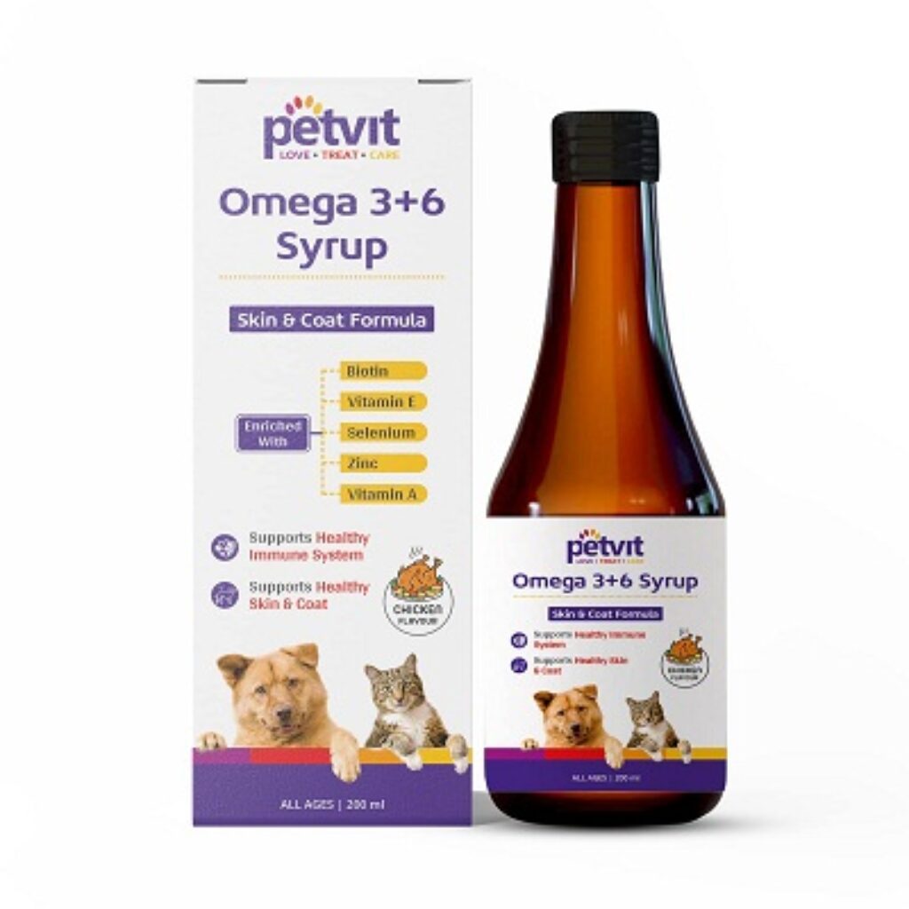 Petvit Omega 3 + 6 Syrup with Omega 3, 6, Vitamin A, Vitamin E, Biotin