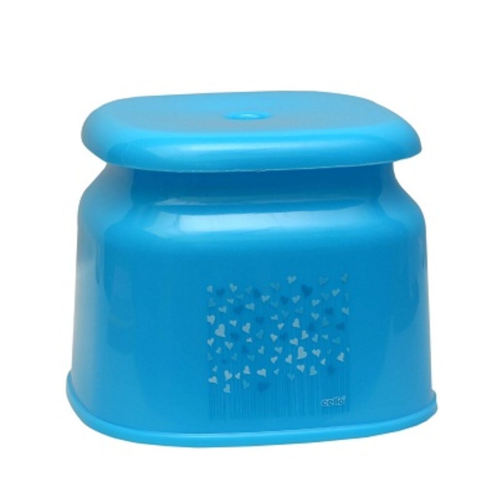 Cello Marbella Square Plastic Stool, Blue