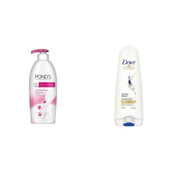 Pond's Triple Vitamin Moisturising Body Lotion, 300ml And Dove Hair Therapy Intense Repair Conditioner, 175ml