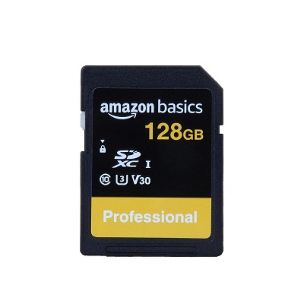 Amazon Basics 128GB SDXC UHS-I Memory Card| 90 MB/s | C10, U3, V30