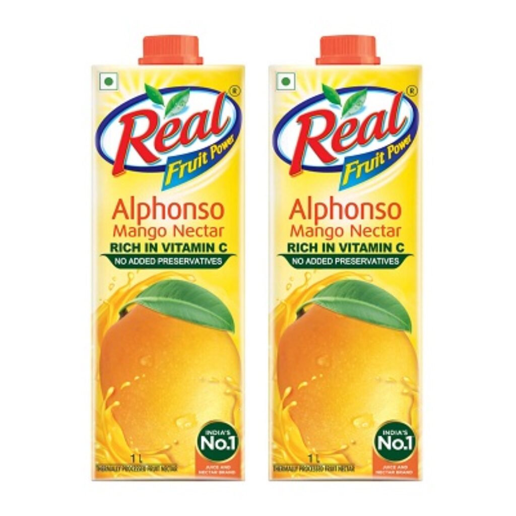 Real Alphonso Mango Fruit Juice -1L (Pack of 2)