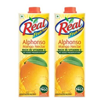 Real Alphonso Mango Fruit Juice -1L (Pack of 2)