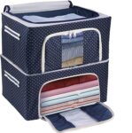 RYLAN Clothes Storage Box Foldable Steel Frame Clothes Organizer