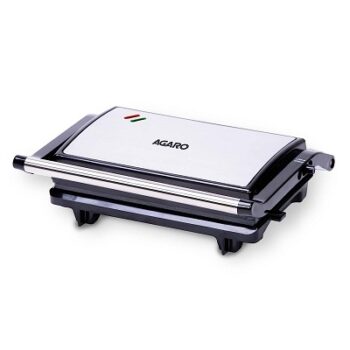 AGARO Deluxe 750 Watts Sandwich/Panini Maker With Non-Stick Grill Plates, 180° Flat Openable Plates