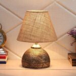 Foziq Royal Terracotta Table Lamp Bed Side Table Lamp for Living Room & Bedroom Decoration