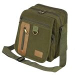 NISUN Canvas Small Sling Cross Body Travel Office Messenger One Side Shoulder Bag for Men & Women