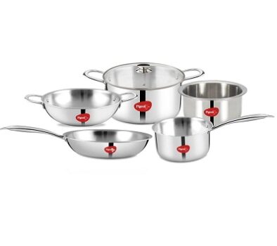 Pigeon Elite Stainless Steel Triply Tope 14cm, Gas Stove and Induction Compatible