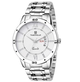 TIMEWEAR Analog Day Date Functioning Stainless Steel Chain Watch for Men