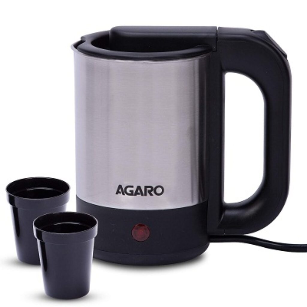 AGARO Stainless Steel Optima Electric Kettle-0.5L,Silver,1500 Watts,0.5 Liter