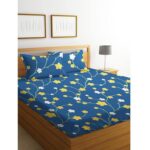 BSB HOME® 100% Microfiber 220 TC Flower Printed King Size Bedsheet with 2 Pillow Covers