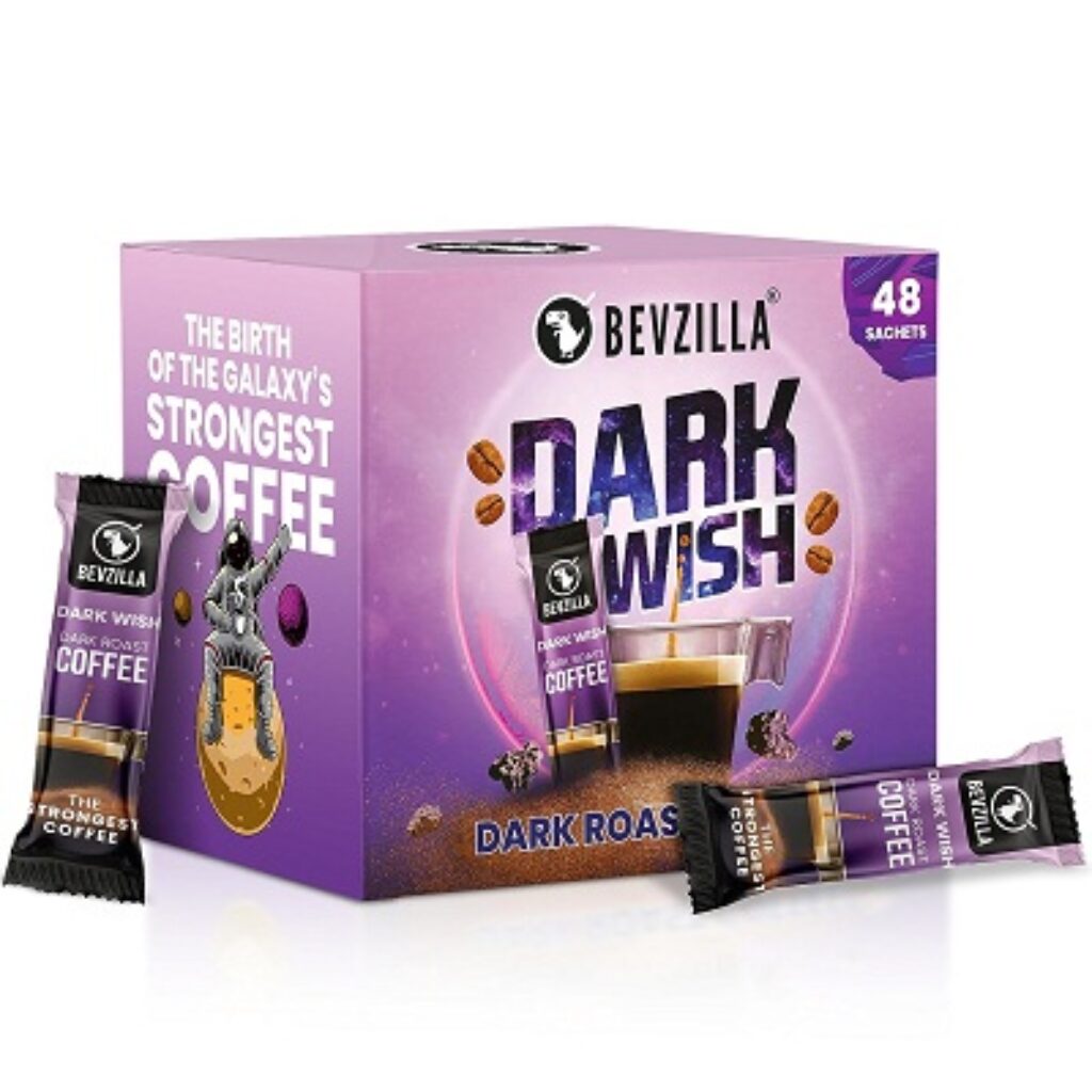 Bevzilla 48 Black Roast Coffee Sachets - 96 Grams(Dark Wish Coffee)