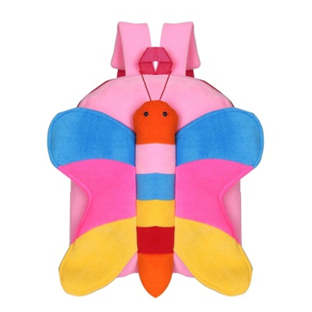 Blue Tree Plush Butterfly School Bag (Pink, 3 to 5 Years)