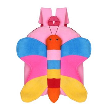 Blue Tree Plush Butterfly School Bag (Pink, 3 to 5 Years)