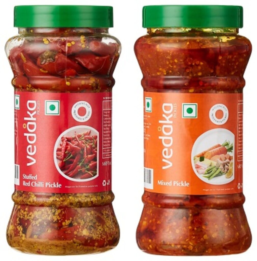 Amazon Brand - Vedaka Red Stuffed Chili Pickle