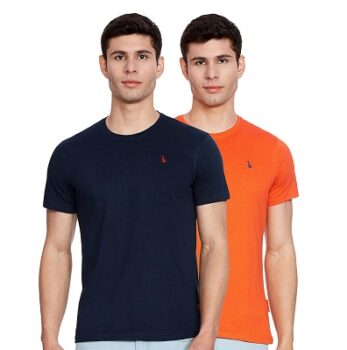 Simon Carter Men's Slim Pack of 2 T Shirt upto 75% off starting From Rs.189