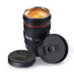 TSC Camera Lens Coffee Mugs with 2 Lids, Stainless Steel