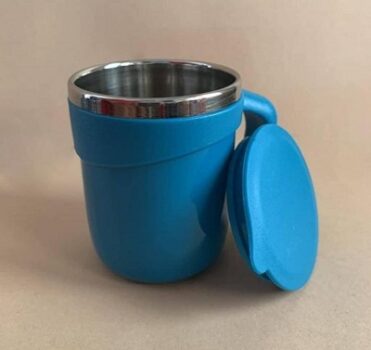Black Olive Dolphine Shape Coffee Mug with Lid and Handle