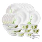 Larah by Borosil Green Herbs Opalware Dinner Set