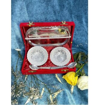 Beyond Gifting Elegant German Silver With Floral Embossed Bowls Set
