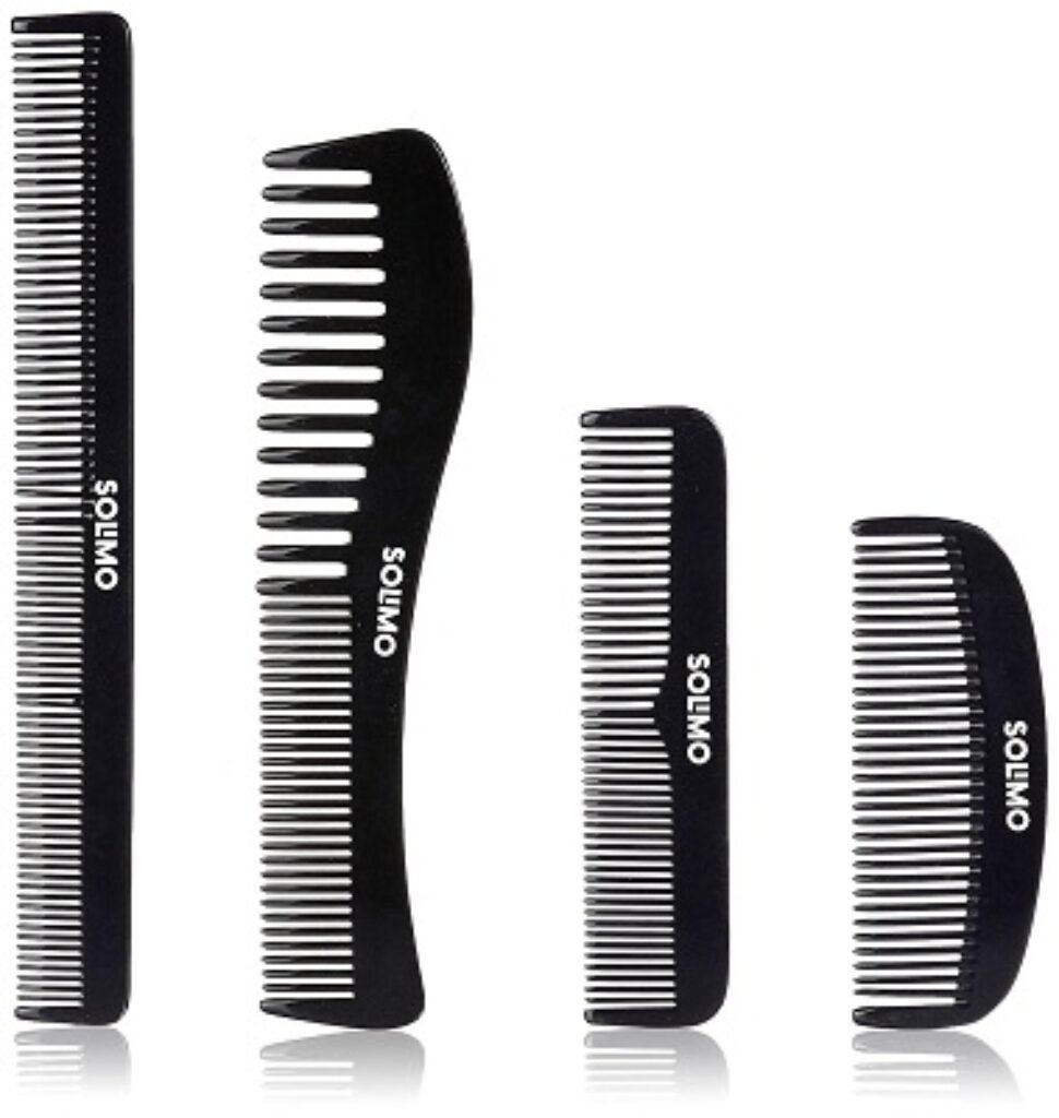 Amazon Brand - Solimo Handmade Black Set of 4 Combs